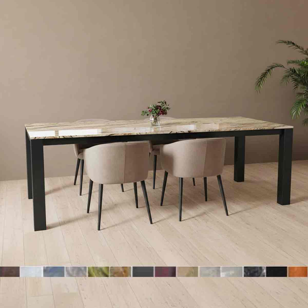 Esstisch Caicos mit Prada Gold Steinplatte Granit online konfigurieren