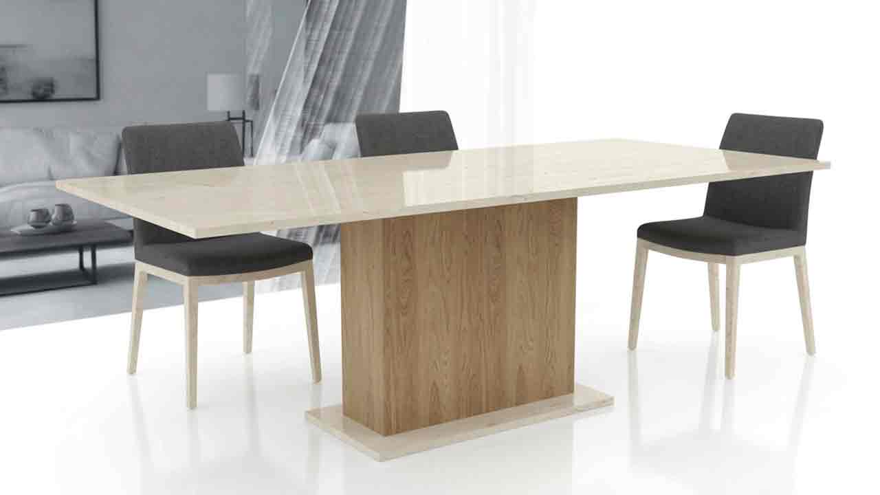 Esstisch mit Silestone Tova und Eiche Sockel online konfigurieren