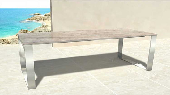 Gartentisch mit Steinplatte