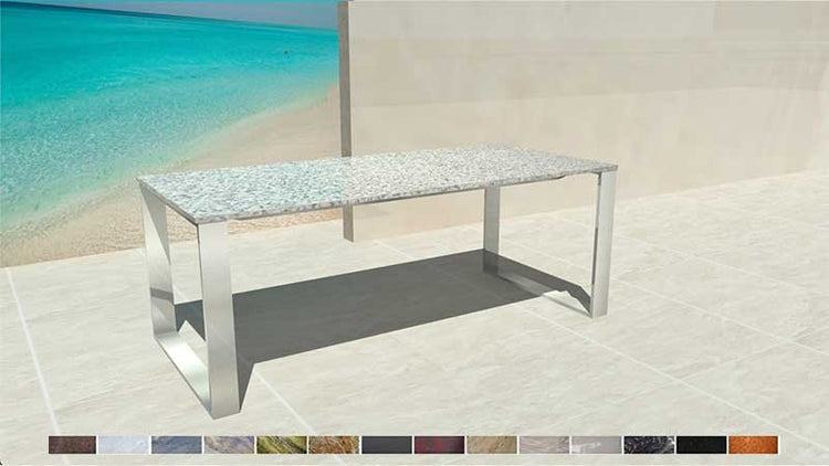 Gartentisch mit Steinplatte