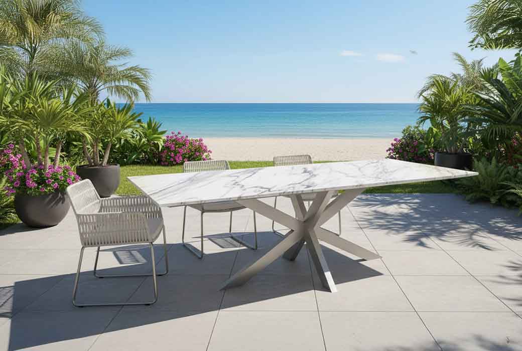 Wetterharte Gartentische, Größe unf Farbe online konfigurierbar