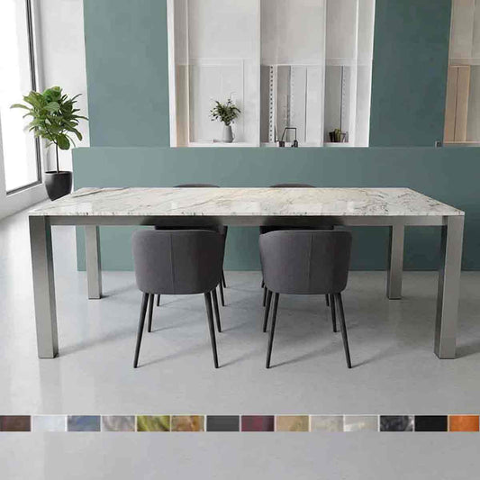 Caicos  Esstisch mit Steinplatte aus Sirius White Granit online konfigurieren