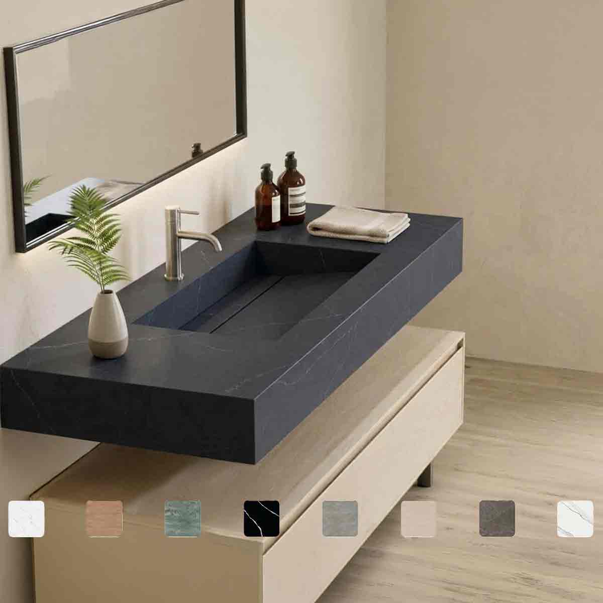 Exklusiver Design-Waschtisch Simplicity Charcoal Soapstone aus Silestone nach Maß online konfigurieren