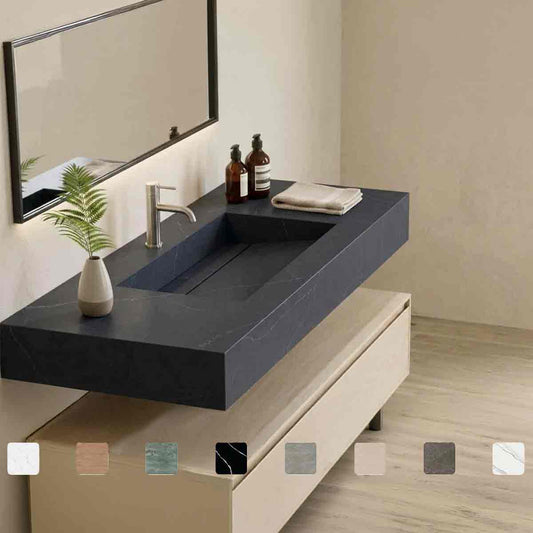 Exklusiver Design-Waschtisch Simplicity Charcoal Soapstone aus Silestone nach Maß online konfigurieren