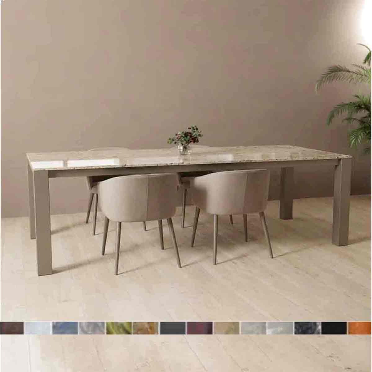 Caicos Esstisch mit Steinplatte aus Ivory Cream Granit online konfigurieren