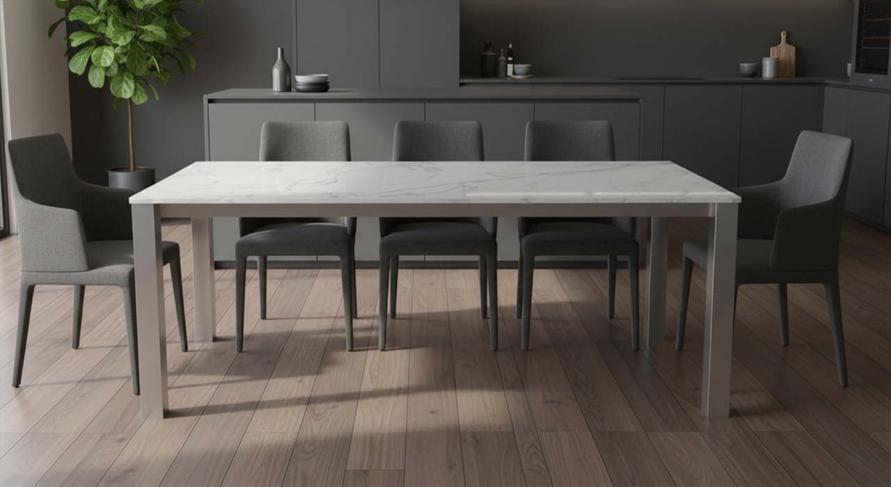 Esstisch Caicos große esstische mit weiser Keramikplatte nach mass online konfigurieren