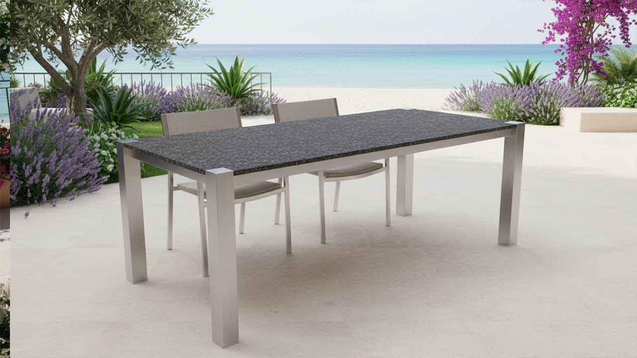 Gartentisch Aruba in modernem design. Wetterfest in 20 Farben mass nach Wunsch online konfigurierbar