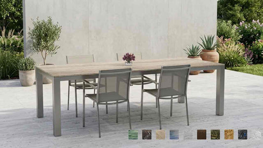 Gartentisch Cacos mit Medterranen beige grau von Travertin Romano Classico Winterhart online konfigurieren