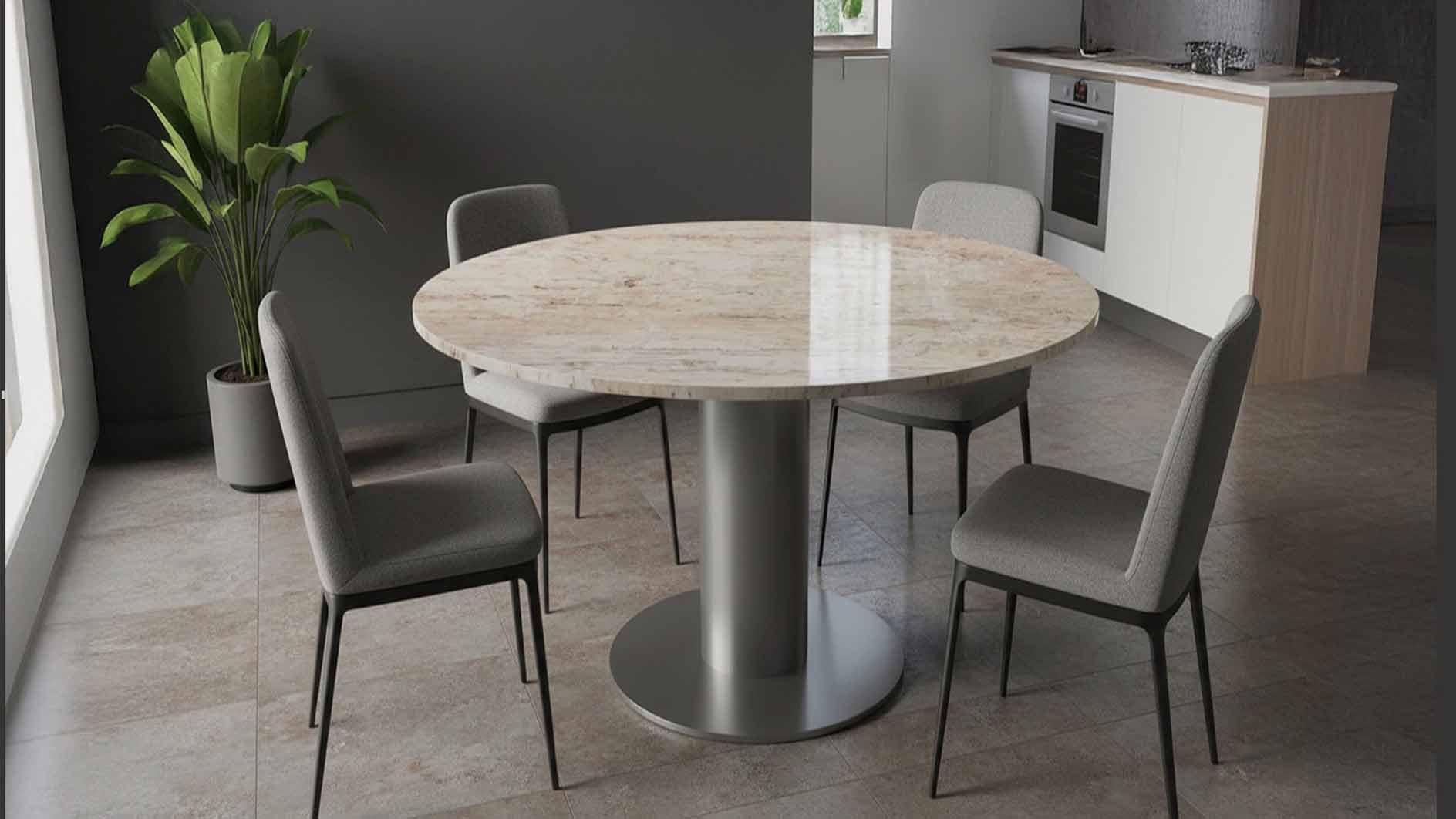 Runder esstisch mit Ivory Cream von 80 - 180 cm