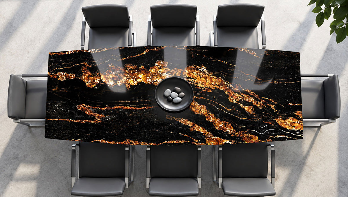 TERRA Esstisch Magna Black Gold – Naturstein Esstisch nach Maß