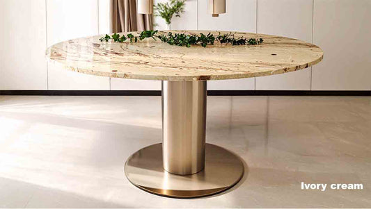 Tisch nach Mass rund Modell Circum mit Tischsäule in 40 Farben zur Auswahl