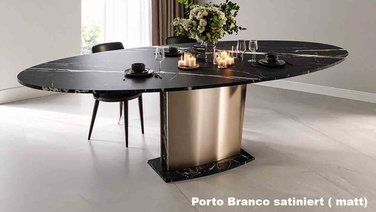 Novalis mit Porto Branco un satinierter Oberfläche nach Mass