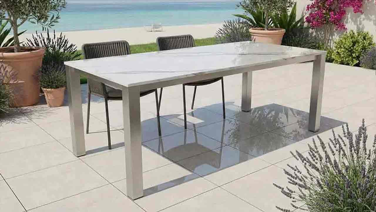 Wetterfester Gartentisch mit Keramik in Farbe nach Wunsch | Preise online