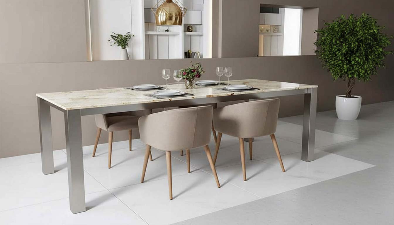 Esstisch Caicos nach Mass mit Zj Mahal Granit