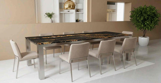 Esstisch CAICOS aus Granit Magna Black Gold online konfigurieren